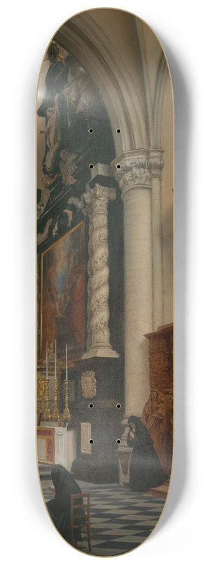 Hippolyte Sbron - A View into the Cathedral St. Paul, Antwerpen 8.25 inch art skate deck
