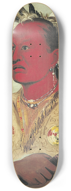 George Catlin - Stn-au-pat, Bloody Hand, Chief of the Tribe 8.25 inch art skate deck George Catlin - Stn-au-pat, Bloody Hand, Chief of the Tribe 8.25 inch art skate deck