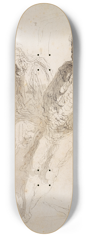 Honor Daumier - Two Saltimbanques 8.25 inch art skate deck