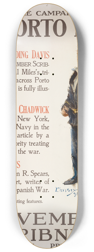 Howard Chandler Christy - November Scribners. 8.25 inch art skate deck