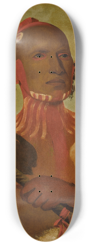 George Catlin - We-Sheet, Sturgeons Head, a Fox Warrior 8.25 inch art skate deck George Catlin - We-Sheet, Sturgeons Head, a Fox Warrior 8.25 inch art skate deck