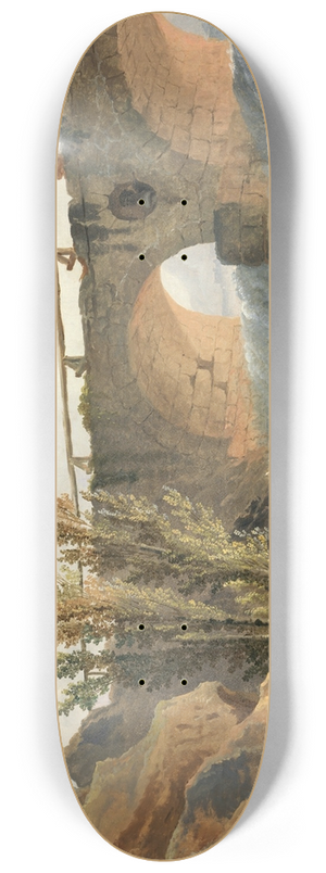 Hubert Robert - Bridge over a Cascade 8.25 inch art skate deck