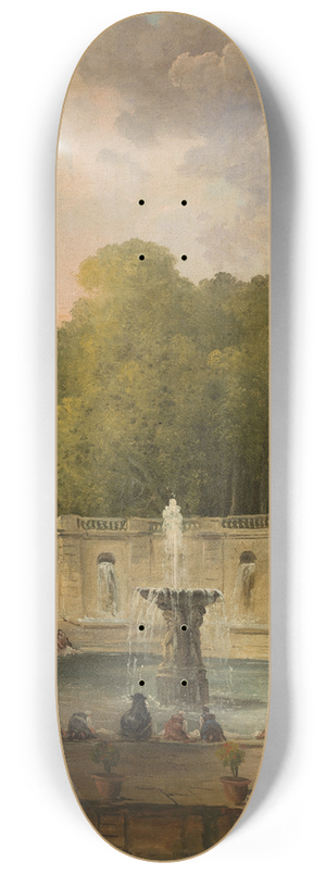 Hubert Robert - Lavandires dans un parc 8.25 inch art skate deck