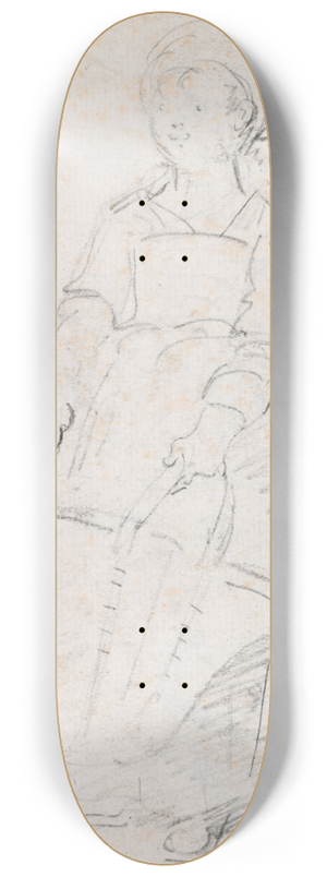 Hubert Robert - Little Girl with a Large Basket 8.25 inch art skate deck