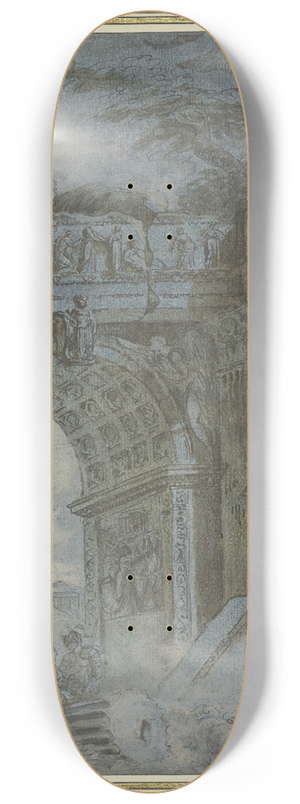 Hubert Robert - Roman triumphal arch 8.25 inch art skate deck