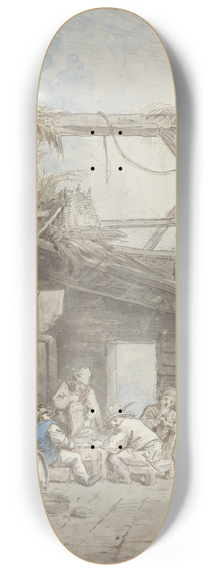 Hubert Robert - Ruined Farm 8.25 inch art skate deck