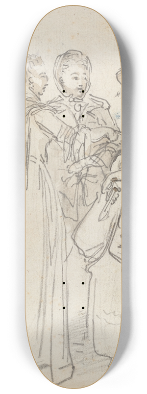 Hubert Robert - Three Ladies Chatting 8.25 inch art skate deck