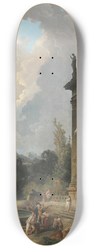 Hubert Robert - Wandering Minstrels 8.25 inch art skate deck