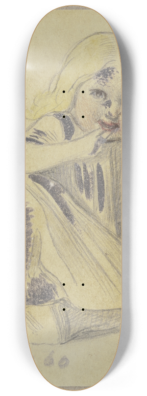 Hugo Kauffmann - Kleines Mdchen am Boden 8.25 inch art skate deck