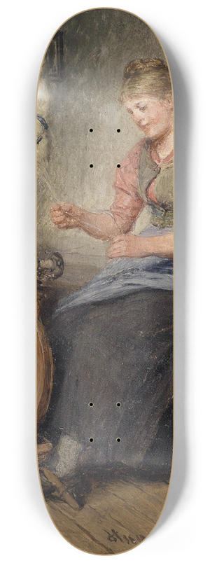 Hugo Kauffmann - Mdel am Spinnrad 8.25 inch art skate deck