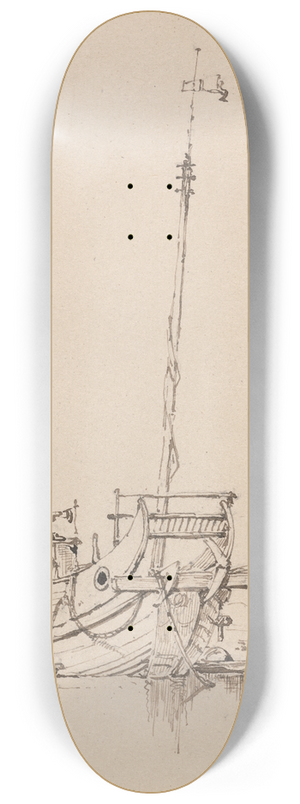 George Chinnery - A Chinese Junk 8.25 inch art skate deck