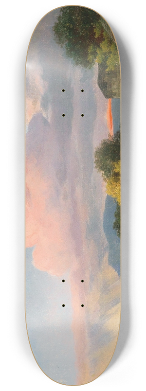 Ignaz Raffalt - A post coach resting at dusk 8.25 inch art skate deck