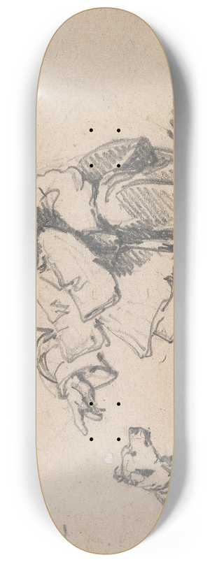 George Chinnery - Chinese Father and Child with Dog 8.25 inch art skate deck
