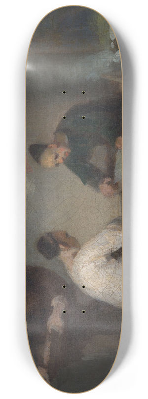 George Chinnery - Chinese Gamblers 8.25 inch art skate deck