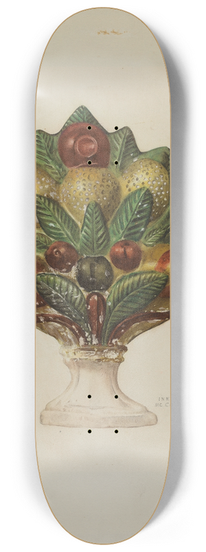 Inez McCombs - Pa. German Chalkware Mantel Ornament 8.25 inch art skate deck