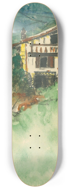 Irene Weir - A Basque House, ThePyrenees 8.25 inch art skate deck