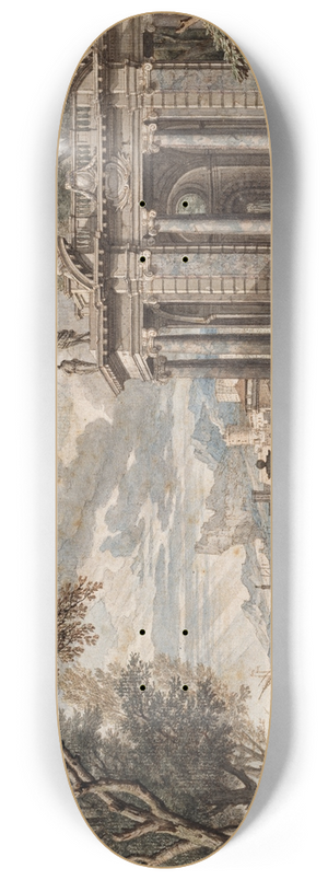 Isaac de Moucheron - Arcadisch landschap 8.25 inch art skate deck