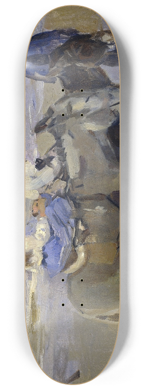 Isaac Israls - Boy and Girl on Donkeys 8.25 inch art skate deck