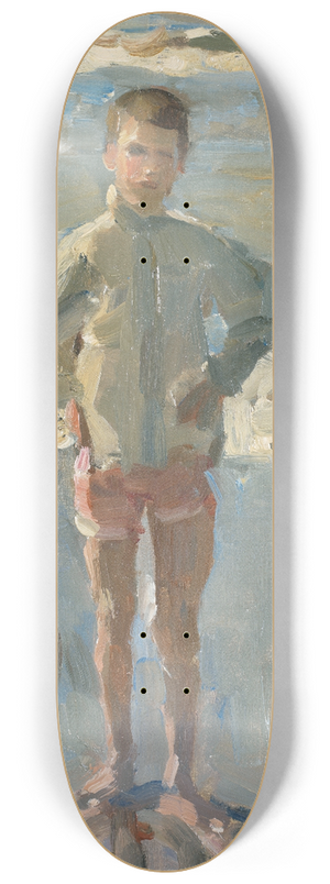 Isaac Israls - Young boy on a beach 8.25 inch art skate deck