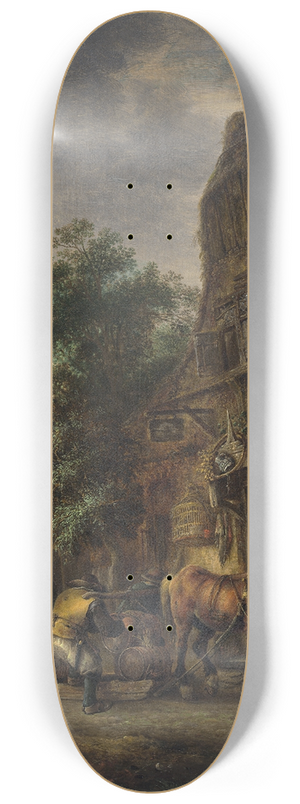 Isaac van Ostade - Workmen before an Inn 8.25 inch art skate deck