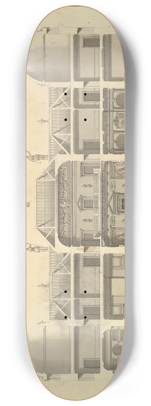 Isaac Ware - Section of the East Front, Houghton Hall, Norfolk 8.25 inch art skate deck