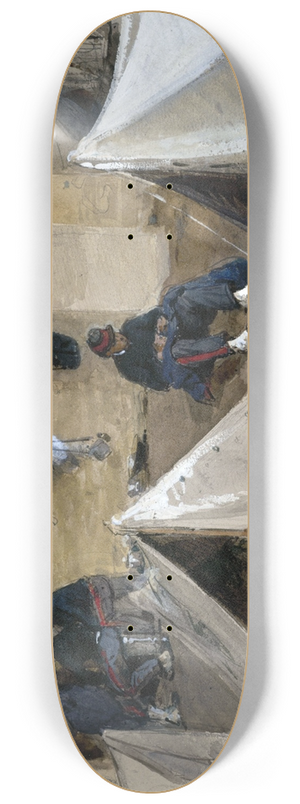 Isidore Pils - Campement de mobiles bretons sous le viaduc dAuteuil en 1870. 8.25 inch art skate deck