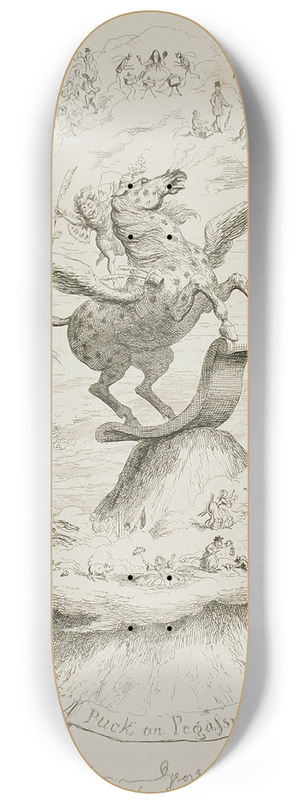 George Cruikshank - Puck on Pegasus 8.25 inch art skate deck George Cruikshank - Puck on Pegasus 8.25 inch art skate deck