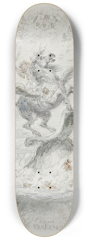 George Cruikshank - Puck on Pegasus 8.25 inch art skate deck George Cruikshank - Puck on Pegasus 8.25 inch art skate deck