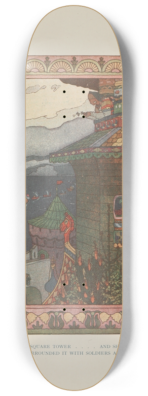 Ivan Bilibin - Bade them build a square tower 8.25 inch art skate deck