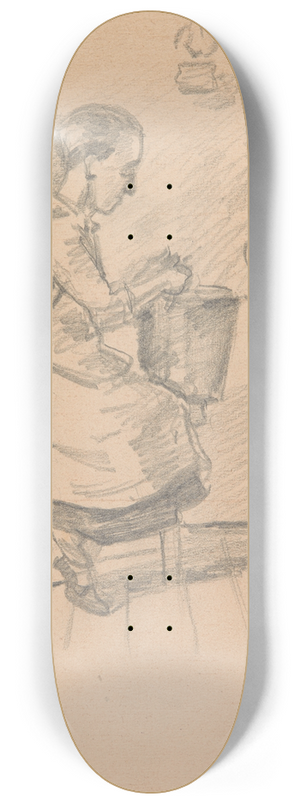 Ivan Ivanec - kobieta obierajca ziemniaki 8.25 inch art skate deck