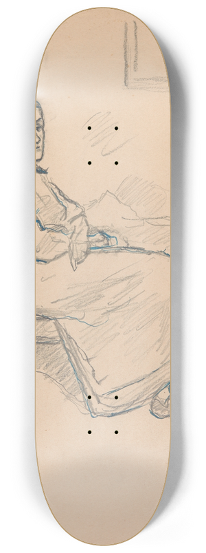Ivan Ivanec - Kobieta siedzca na krzele we wntrzu z oknem 8.25 inch art skate deck