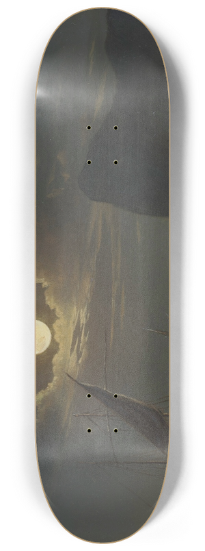 Ivan Konstantinovich Aivazovsky - Moonlight 8.25 inch art skate deck