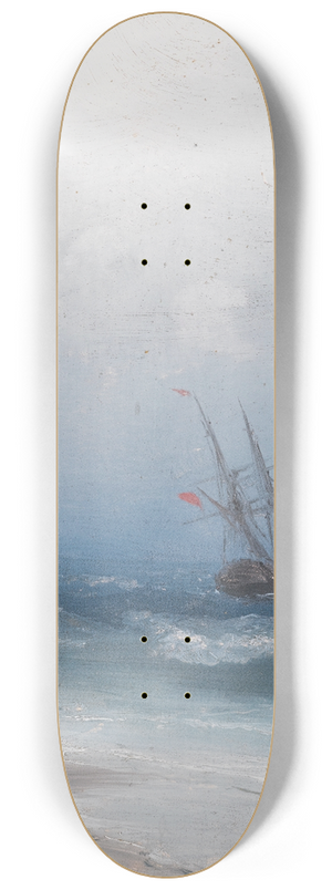 Ivan Konstantinovich Aivazovsky - Stormy Coast 8.25 inch art skate deck