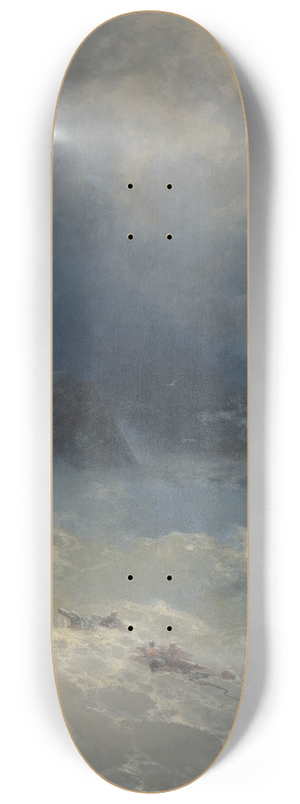 Ivan Konstantinovich Aivazovsky - The storm at Cape Aya 8.25 inch art skate deck
