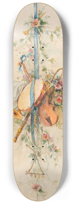 Izabel M. Coles - Trophy composed of musical instruments 8.25 inch art skate deck