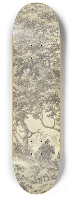 Jacob Cats - Unter hohen Bumen ein Reiter und ein Schafhirte 8.25 inch art skate deck