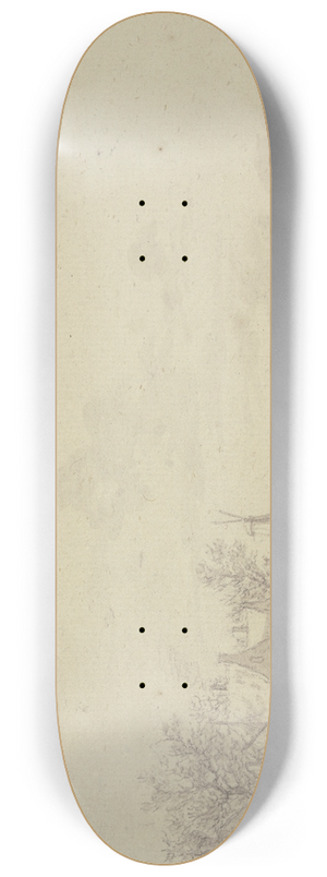 Jacob Cats - Winterlandschaft, auf dem Eis ein Schlitten 8.25 inch art skate deck