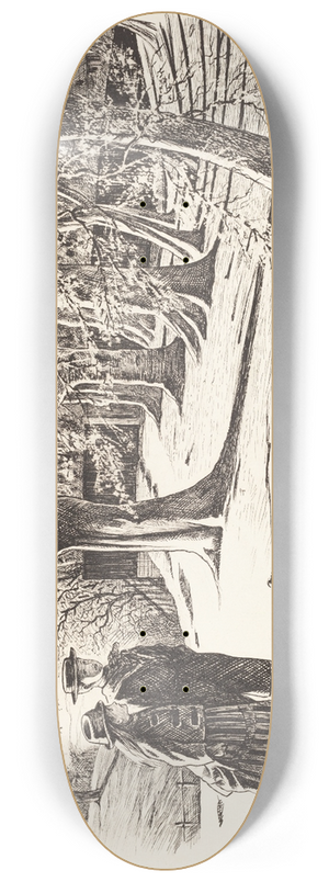 George Du Maurier - Two Children in the Snow 8.25 inch art skate deck