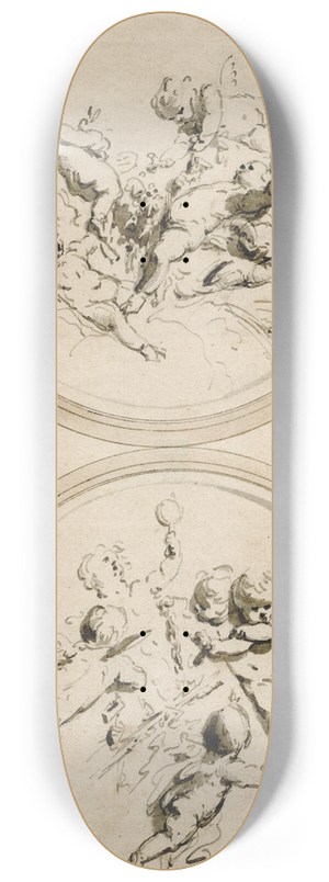 Jacob de Wit - Aarde en vuur: medaillons met putti 8.25 inch art skate deck