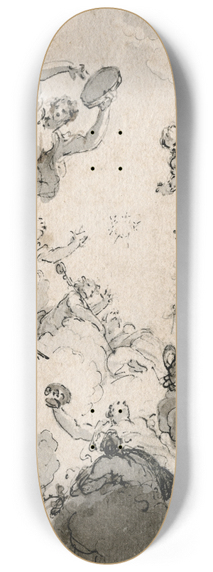 Jacob de Wit - Musicerende figuren in de wolken 8.25 inch art skate deck
