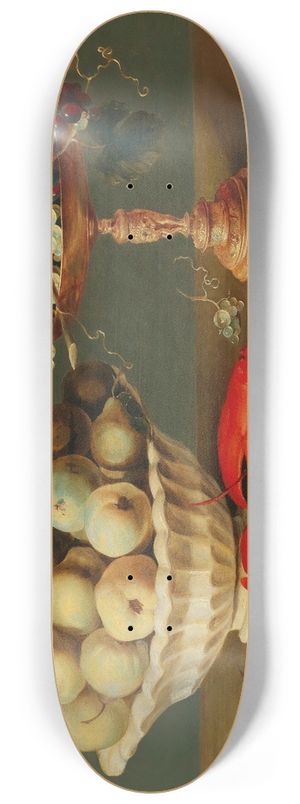 Jacob Foppens van Es - Still life with a lobster, fruit and a gilded tazza 8.25 inch art skate deck