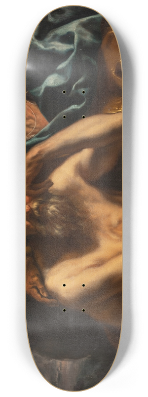 Jacob Jordaens - Democritus and Heraclitus 8.25 inch art skate deck
