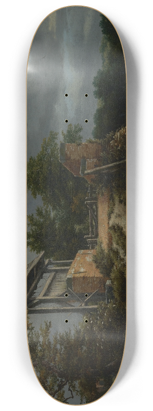 Jacob van Ruisdael - Bridge with a Sluice 8.25 inch art skate deck