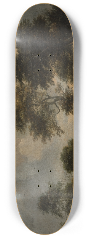 Jacob van Ruisdael - Forest Lake with two Swans 8.25 inch art skate deck