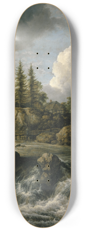 Jacob van Ruisdael - Landscape with Waterfall 8.25 inch art skate deck