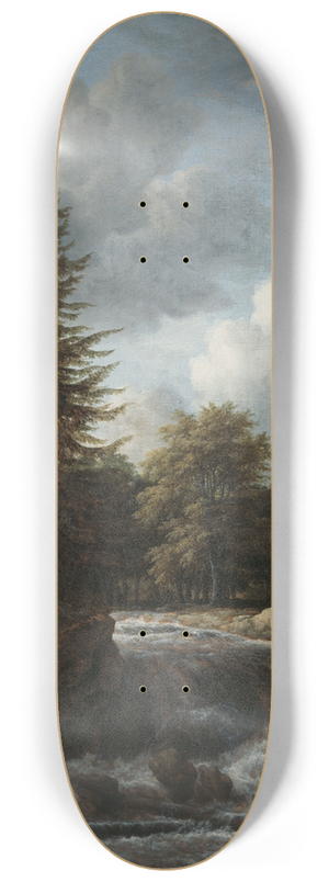 Jacob van Ruisdael - Landscape with Waterfall 8.25 inch art skate deck