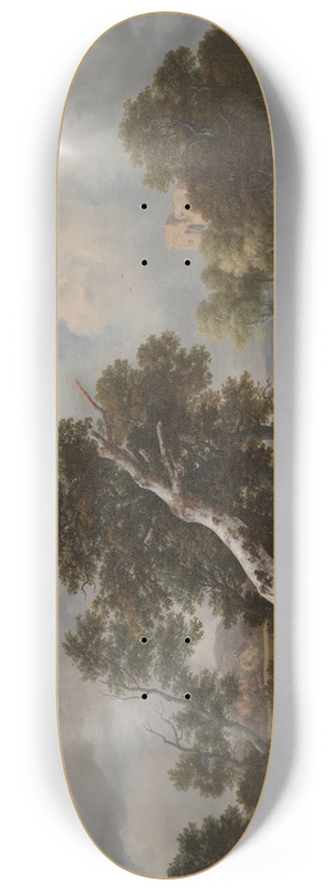 Jacob van Ruisdael - Low Waterfall in a Wooded Landscape with a Dead Beech Tree 8.25 inch art skate deck