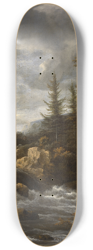 Jacob van Ruisdael - Waterfall in Norway 8.25 inch art skate deck