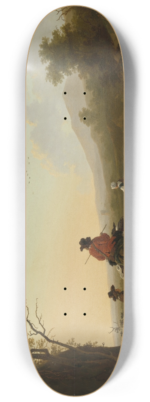 Jacob van Strij - Landscape with Cattle Driver and Shepherd 8.25 inch art skate deck