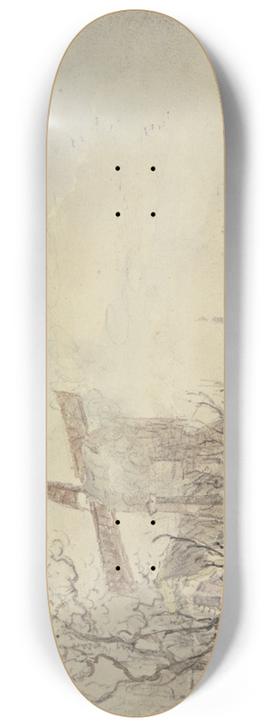 Jacob van Strij - Riverbank with windmill 8.25 inch art skate deck